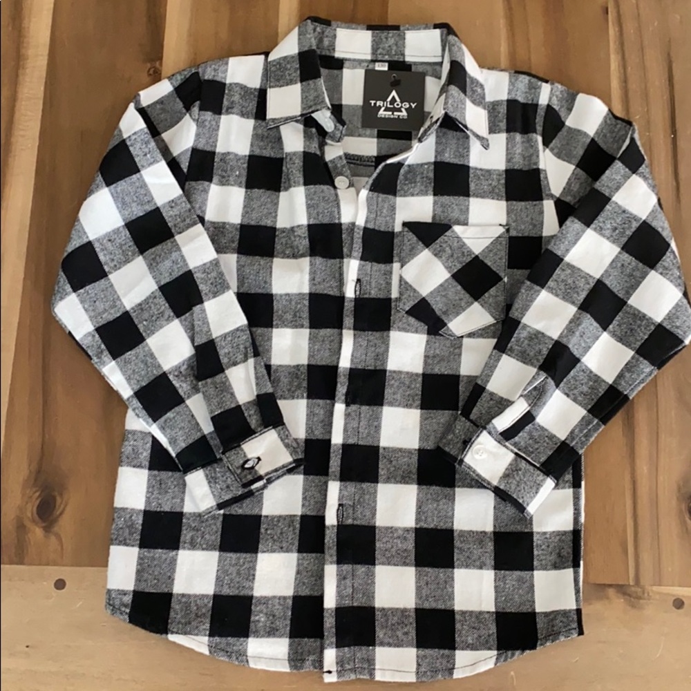 BNWT black and white Buffalo plaid shirt